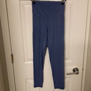 Aerie crossover leggings, blue, size M
